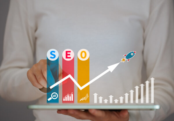 SEO Search Engine Optimization, concept for promoting ranking traffic on website, optimizing your website to rank in search engines or SEO.